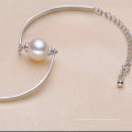 925 sterling plata pulsera de moda con una perla natural (e150035)